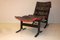 Mid-Century Patinated Black Leather Siesta Chair and Ottoman by Ingmar Relling, Set of 2, Image 2