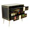 Sideboard with Three Drawers in Black Glass, 1990s 4