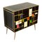Sideboard with Three Drawers in Black Glass, 1990s 5