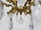 Lámpara de araña en forma de jaula de bronce de 6 luces con colgantes de vidrio, años 60, Imagen 8
