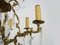 Lámpara de araña en forma de jaula de bronce de 6 luces con colgantes de vidrio, años 60, Imagen 7