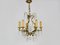 6-Light Bronze Cage Chandelier with Glass Pendants, 1960s, Image 4