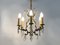 6-Light Bronze Cage Chandelier with Glass Pendants, 1960s, Image 2