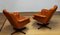 Eva Swivel Chairs in Cognac Leather attributed to Göte Möbler Nässjö, Sweden, 1960s, Set of 2 4