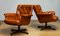 Eva Swivel Chairs in Cognac Leather attributed to Göte Möbler Nässjö, Sweden, 1960s, Set of 2 8