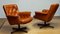 Eva Swivel Chairs in Cognac Leather attributed to Göte Möbler Nässjö, Sweden, 1960s, Set of 2, Image 13