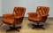 Eva Swivel Chairs in Cognac Leather attributed to Göte Möbler Nässjö, Sweden, 1960s, Set of 2 1