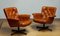 Eva Swivel Chairs in Cognac Leather attributed to Göte Möbler Nässjö, Sweden, 1960s, Set of 2 11