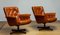 Eva Swivel Chairs in Cognac Leather attributed to Göte Möbler Nässjö, Sweden, 1960s, Set of 2 9