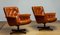 Eva Swivel Chairs in Cognac Leather attributed to Göte Möbler Nässjö, Sweden, 1960s, Set of 2, Image 9