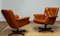 Eva Swivel Chairs in Cognac Leather attributed to Göte Möbler Nässjö, Sweden, 1960s, Set of 2 15