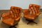 Eva Swivel Chairs in Cognac Leather attributed to Göte Möbler Nässjö, Sweden, 1960s, Set of 2 2