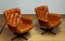 Eva Swivel Chairs in Cognac Leather attributed to Göte Möbler Nässjö, Sweden, 1960s, Set of 2 10
