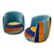 Small Cockpit Armchairs in Smooth Velvet Four Colours, 1980s, Set of 2 9