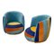 Small Cockpit Armchairs in Smooth Velvet Four Colours, 1980s, Set of 2, Image 9