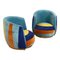Small Cockpit Armchairs in Smooth Velvet Four Colours, 1980s, Set of 2 10