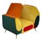Asymmetrical Armchairs in Multicolored Fabric, 1990s, Set of 2, Image 3