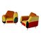 Asymmetrical Armchairs in Multicolored Fabric, 1990s, Set of 2 12