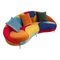 Multicolor Three-Seater Curved Glamorous Sofa, 1990s, Image 7