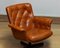 Cognac Leather Swivel Chair attributed to Göte Möbler Nässjö Sweden, 1960s 3