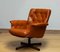 Cognac Leather Swivel Chair attributed to Göte Möbler Nässjö Sweden, 1960s 9