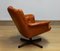 Cognac Leather Swivel Chair attributed to Göte Möbler Nässjö Sweden, 1960s 6