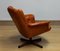 Cognac Leather Swivel Chair attributed to Göte Möbler Nässjö Sweden, 1960s 5