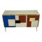 Sideboard with Three Multicolored Glass Doors, 1980s 2