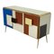 Sideboard with Three Multicolored Glass Doors, 1980s 4