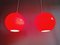 Grande Suspension Vintage en Opaline Rouge, 1970s 6