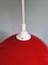 Lámpara de suspensión vintage grande en rojo opalino, años 70, Imagen 4