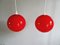 Grande Suspension Vintage en Opaline Rouge, 1970s 5