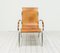 Italian Style Tan Leather & Aluminum Armchair, 1970s 2