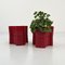 Burgundy Double Puzzle Planters from Visart, 1970s, Set of 2 2