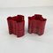 Burgundy Double Puzzle Planters from Visart, 1970s, Set of 2 5