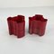 Burgundy Double Puzzle Planters from Visart, 1970s, Set of 2, Image 5