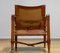 Chaise Safari en Cuir Cognac-Tan par Aage Bruru & Son., Danemark, 1960s 10