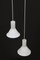 Mini-P & T Hanging Lights in White Glass by Michael Bang for Holmegaard, 1970s, Set of 2 3