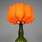 Wine Bottle Table Lamp with Fabric Shade, 1970s 5