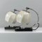 German Art Deco Marble and Aluminum Table Lamps, 1930s, Set of 2 2
