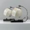 German Art Deco Marble and Aluminum Table Lamps, 1930s, Set of 2, Image 2