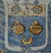 Glasierte Bodenfliese aus dem 17. Jh. mit Wappen der Familie Montesquieu, Nevers, 1650er 4