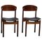 Dining Chairs in Teak, Mahogany and Faux Leather, Italty, 1960s, Set of 2 1