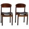 Dining Chairs in Teak, Mahogany and Faux Leather, Italty, 1960s, Set of 2, Image 1