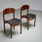 Dining Chairs in Teak, Mahogany and Faux Leather, Italty, 1960s, Set of 2 2