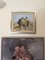 Horse Riders, 1950s, Linen & Silver, Framed 14