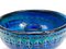 Mid-Century Rimini Blue Glazed Candleholder Bowl attributed to Bitossi for Bitossi, 1950s 9