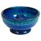 Mid-Century Rimini Blue Glazed Candleholder Bowl attributed to Bitossi for Bitossi, 1950s 1