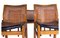 Chairs in Walnut, Leather and Straw from Molteni, Set of 5, Image 4