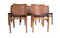Chairs in Walnut, Leather and Straw from Molteni, Set of 5 2